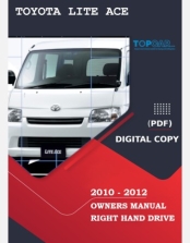 TOYOTA LITE ACE 2010 2011 2012 OWNERS MANUAL IN ENGLISH